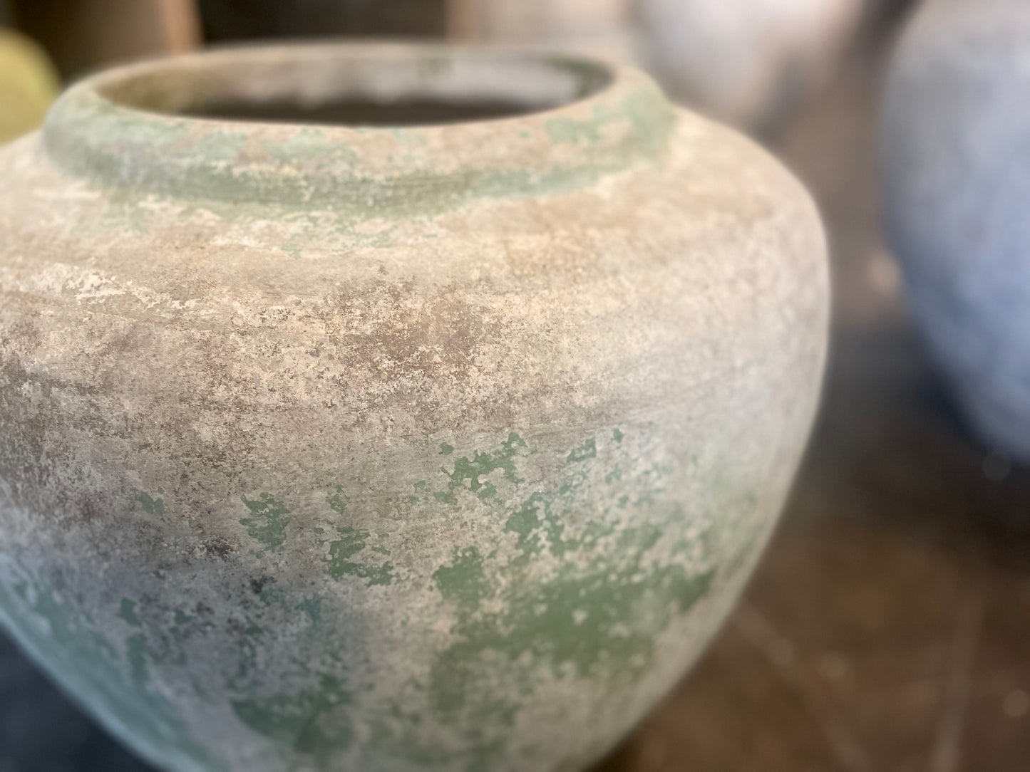 Modari Clay Pot with Green Details